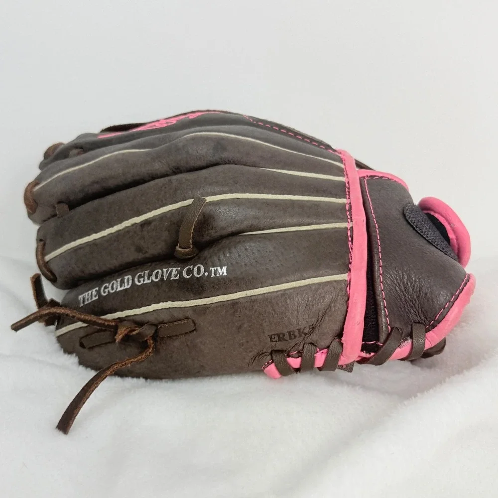 Rawlings Fastpitch Softball Glove Kids 10.5 Brown Pink Good Leather FP105